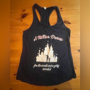Racer back Navy Tank with The Greatest Showman/Disney Design